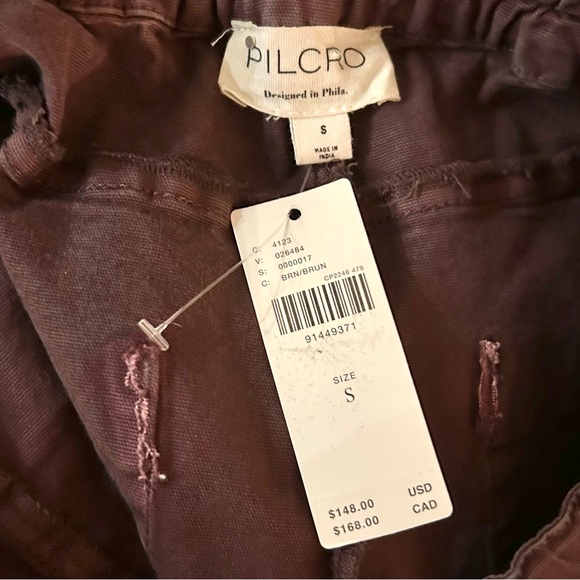 Pilcro The Izzie Relaxed Pull-On Barrel Pants Sz S Embroidered Stretch Ankle - Picture 9 of 11